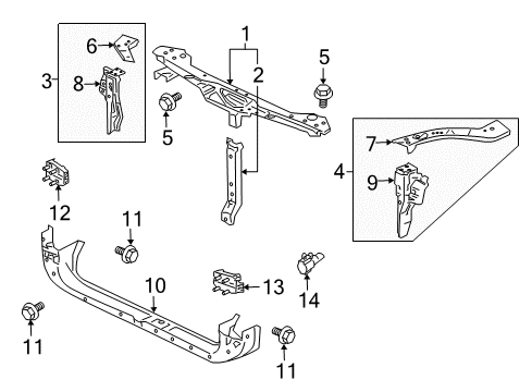 2011 Mitsubishi Endeavor Radiator Support