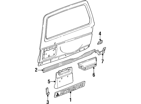 2000 Mitsubishi Montero Exterior Trim - Lift Gate