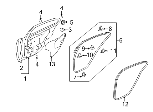2008 Mitsubishi Lancer Door & Components Diagram 4