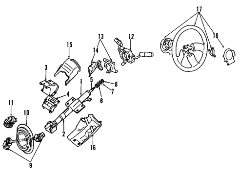 1990 Mitsubishi Eclipse Column Assembly Washer Diagram for MF450405