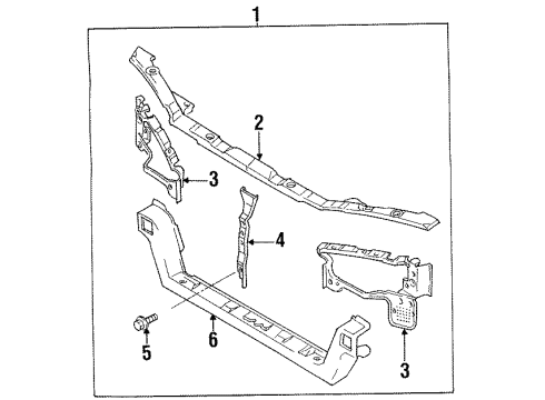 1998 Mitsubishi Eclipse Radiator Support Diagram 2