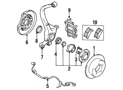 1998 Mitsubishi Eclipse Brake Components Diagram 3