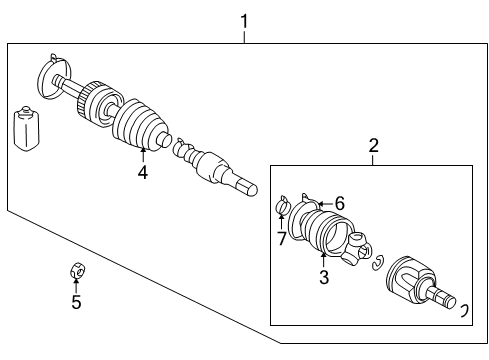 2006 Mitsubishi Galant Drive Axles - Front Diagram 2