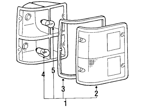 1990 Mitsubishi Montero Rear Combination Lamps