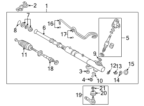 2004 Mitsubishi Lancer Inner Tie Rod Diagram for MR403099