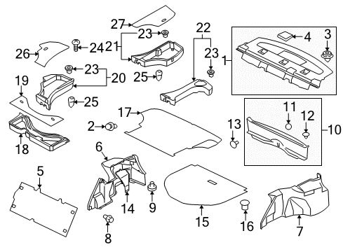 2013 Mitsubishi Lancer Cargo Box Grommet Diagram for MU480034