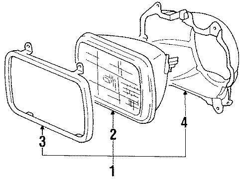 1986 Mitsubishi Mighty Max Headlamps