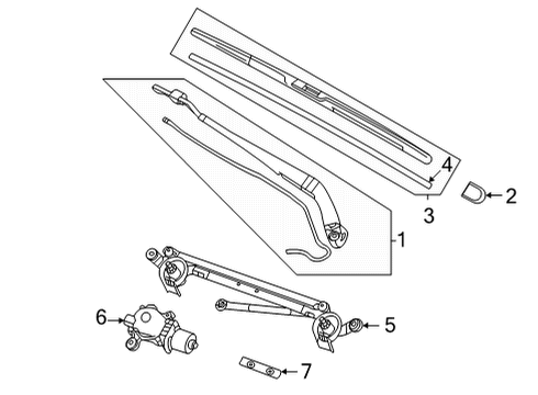 2024 Mitsubishi Outlander PHEV Front Blade, Passenger Side, Rubber Diagram for 8250B220
