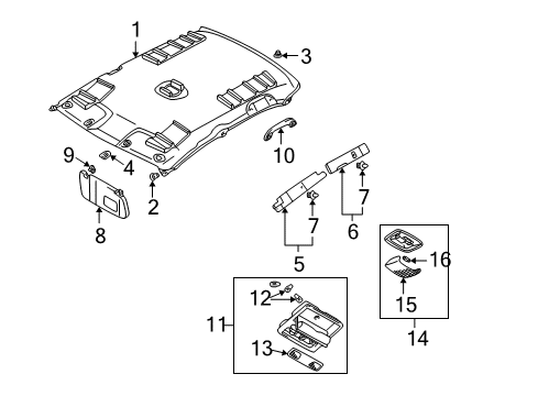2004 Mitsubishi Outlander Interior Trim - Roof Diagram 2