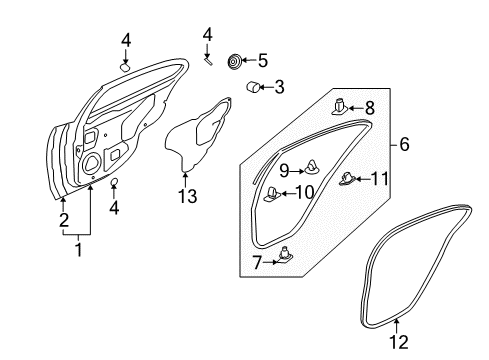 2015 Mitsubishi Lancer Door & Components Diagram 4