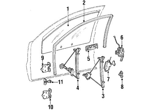 1992 Mitsubishi Mirage Front Door
