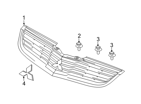2007 Mitsubishi Galant Grille & Components Diagram 2