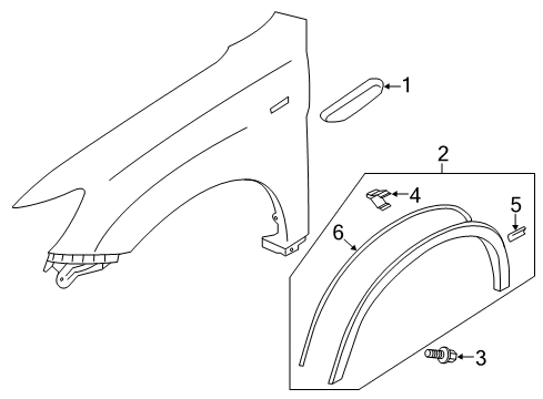 2013 Mitsubishi Outlander Sport Exterior Trim - Fender