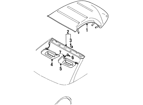 1997 Mitsubishi Eclipse Interior Trim - Top