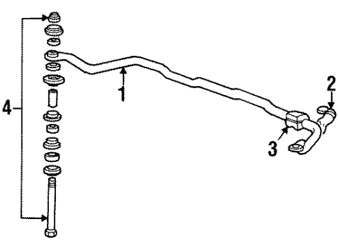 1992 Mitsubishi Galant Stabilizer Bar & Components Diagram 3