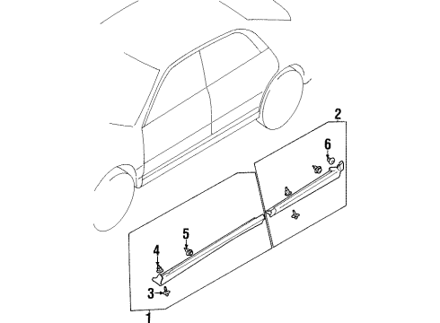 2000 Mitsubishi Diamante Exterior Trim - Pillars