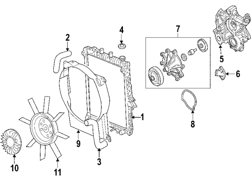 2007 Mitsubishi Raider Radiator & Components Diagram 2