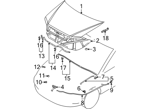 2007 Mitsubishi Lancer Hood & Components