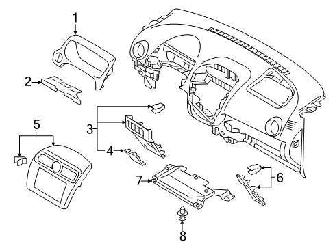 2017 Mitsubishi Mirage Instrument Panel Components