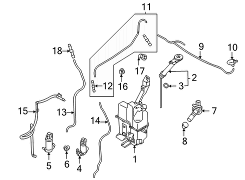2024 Mitsubishi Outlander Washer Pump Diagram for 8264A489