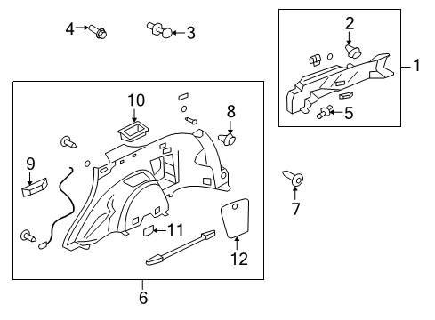2012 Mitsubishi Outlander Interior Trim - Quarter Panels