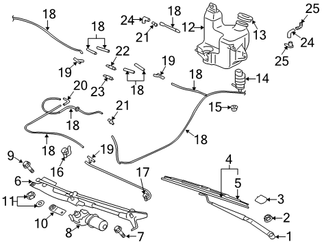 2008 Mitsubishi Lancer Washer Nozzle, Passenger Side Diagram for 8265A174