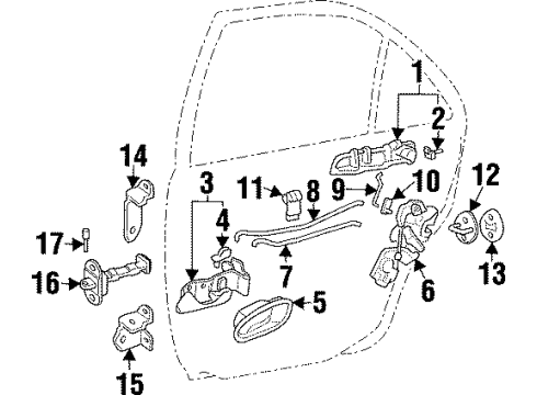 2000 Mitsubishi Mirage Rear Door - Lock & Hardware