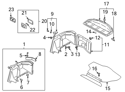 2000 Mitsubishi Eclipse Interior Trim - Rear Body