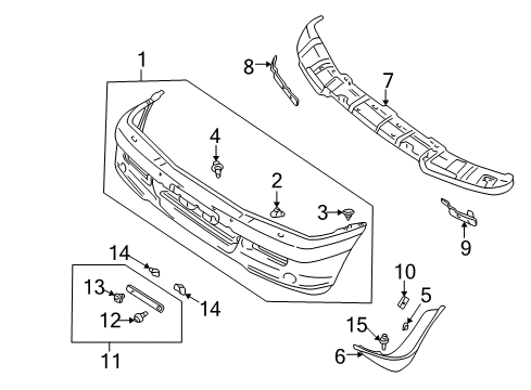 2001 Mitsubishi Montero Bumper & Components - Front