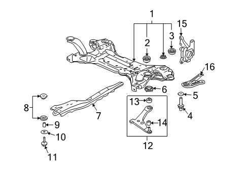2012 Mitsubishi Eclipse Front Suspension Components Diagram 3