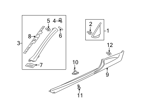 2012 Mitsubishi Eclipse Exterior Trim - Pillars