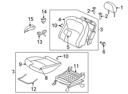 2017 Mitsubishi Outlander Driver Seat Components