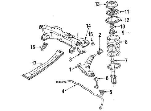 1990 Mitsubishi Eclipse Crossmember Bushing, Passenger Side Diagram for MB518168