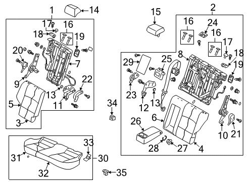 2011 Mitsubishi Lancer Armrest Snap Ring Diagram for 6979A209
