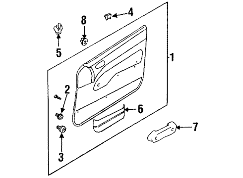 1995 Mitsubishi Galant Interior Trim - Front Door Diagram 2