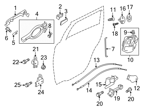 2020 Mitsubishi Outlander Sport Rear Door - Lock & Hardware