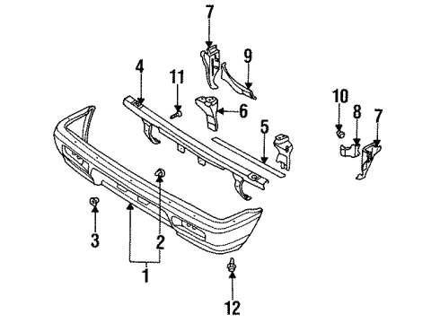 1995 Mitsubishi Mighty Max Bumper & Components - Front
