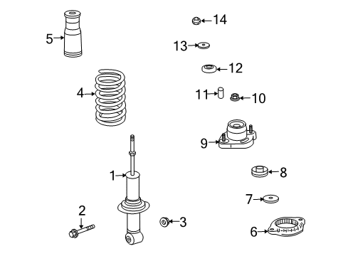 2009 Mitsubishi Outlander Shocks & Components Diagram 2