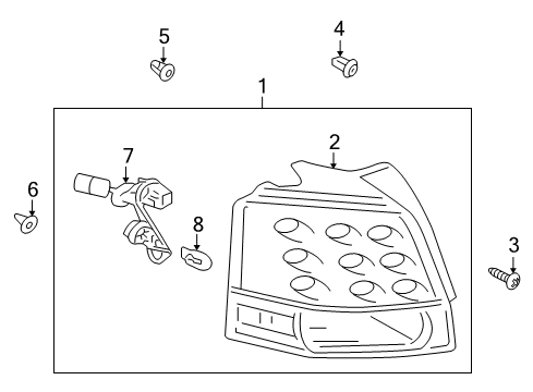 2012 Mitsubishi Outlander Combination Lamp Assembly, Driver Side Diagram for 8330A379