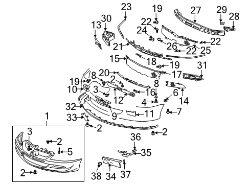 2003 Mitsubishi Lancer Bumper & Components - Front Diagram 2