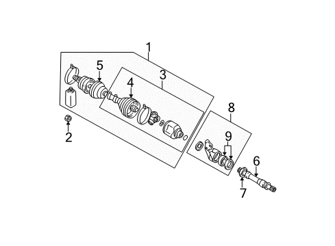 2002 Mitsubishi Eclipse Drive Axles - Front Diagram 2