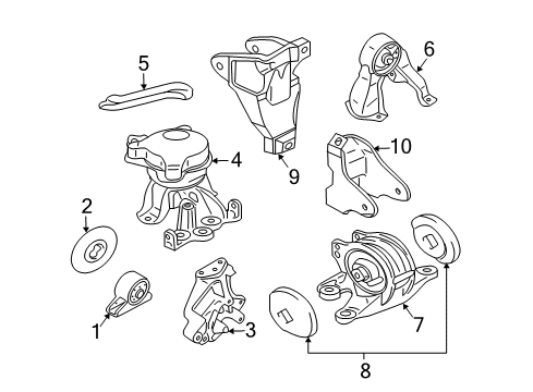 2005 Mitsubishi Endeavor Engine & Trans Mounting