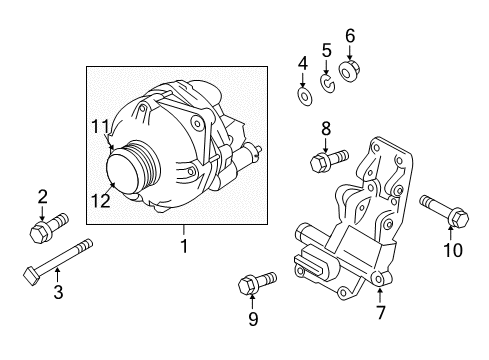 2012 Mitsubishi Outlander Sport Mount Bracket Diagram for 1801A067