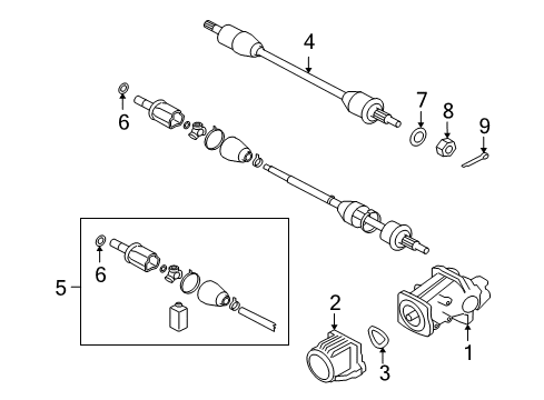 2008 Mitsubishi Outlander Axle & Differential - Rear