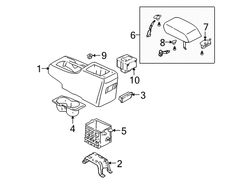 2004 Mitsubishi Lancer Cup Holder, Front Diagram for MR630444