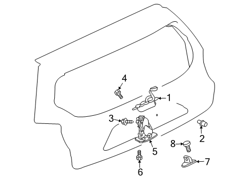 2012 Mitsubishi Outlander Lift Gate - Lock & Hardware