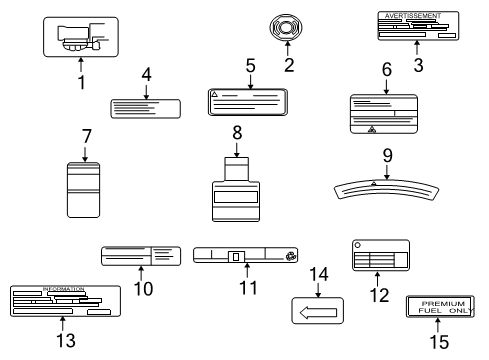 2012 Mitsubishi Lancer Information Labels Diagram 2