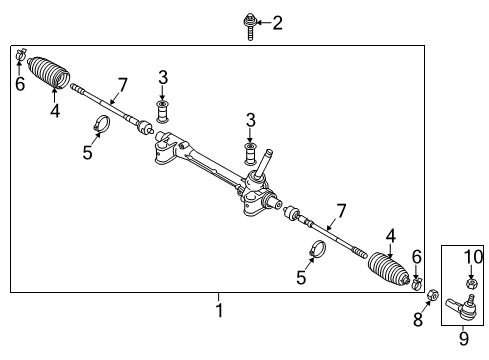 2022 Mitsubishi Mirage Steering Gear Diagram for 4410A498