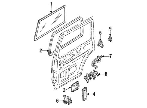 1993 Mitsubishi Expo LRV Glass - Door Diagram 2