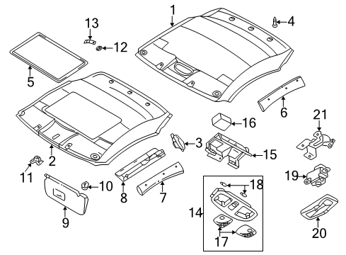 2000 Mitsubishi Eclipse Interior Trim - Roof
